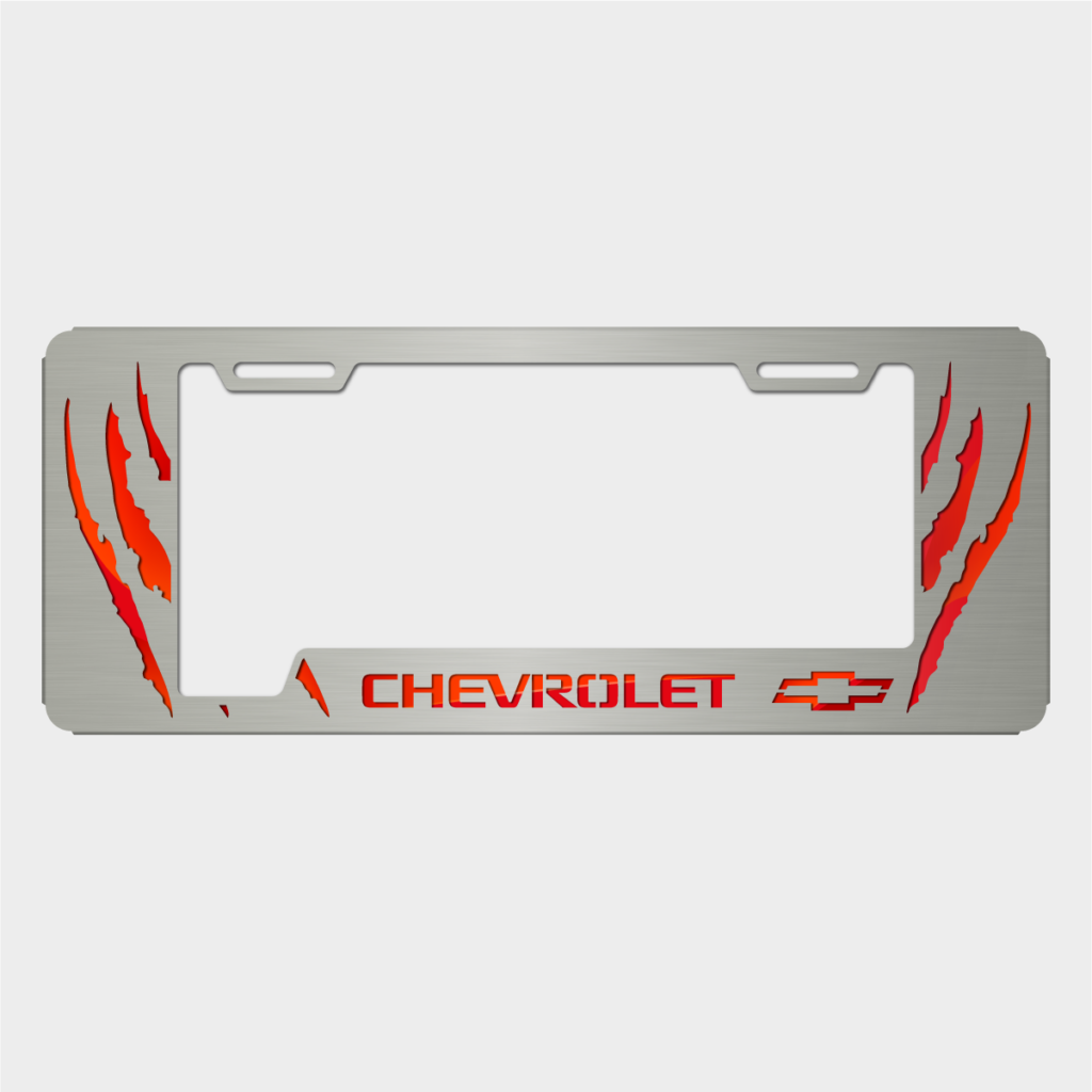 Portaplacas Chevrolet Garras satinada