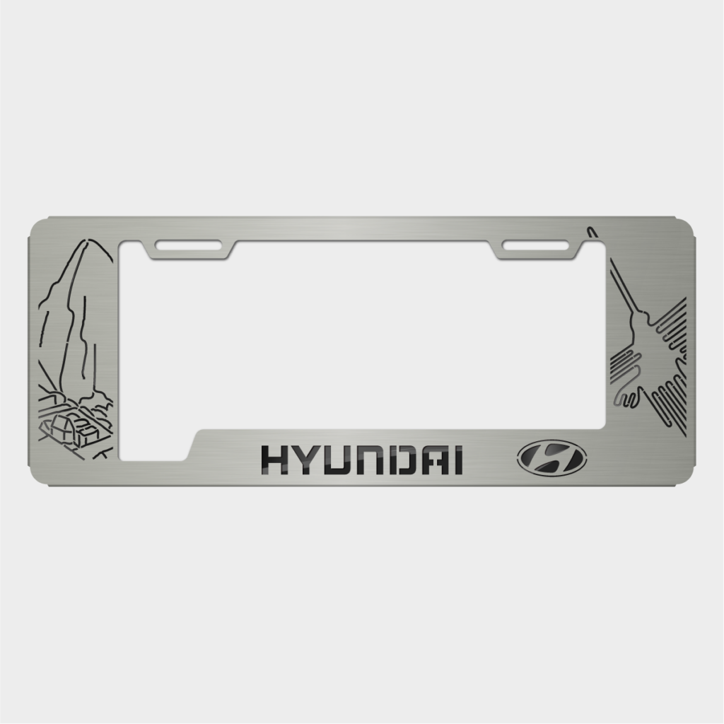 Portaplacas Hyundai Machu Picchu satinada
