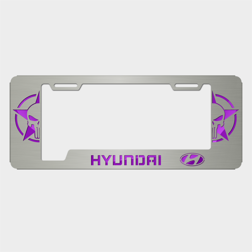 Portaplacas Hyundai Punisher satinada