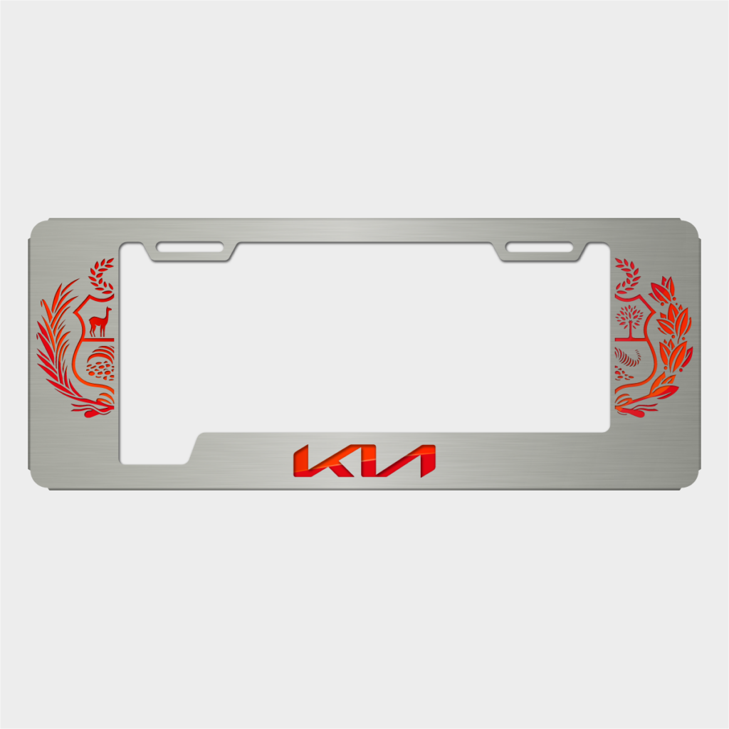 Portaplaca KIA Escudo peruano Satinada