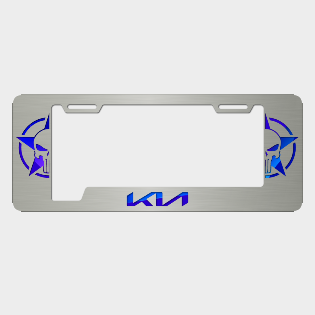 Portaplacas KIA Punisher Satinada
