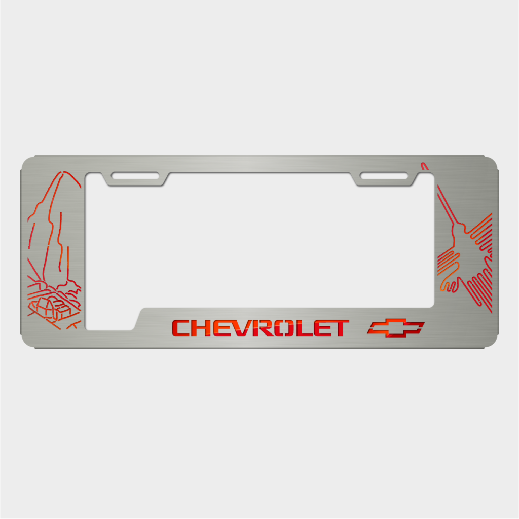 Portaplacas Chevrolet Machu Picchu satinada