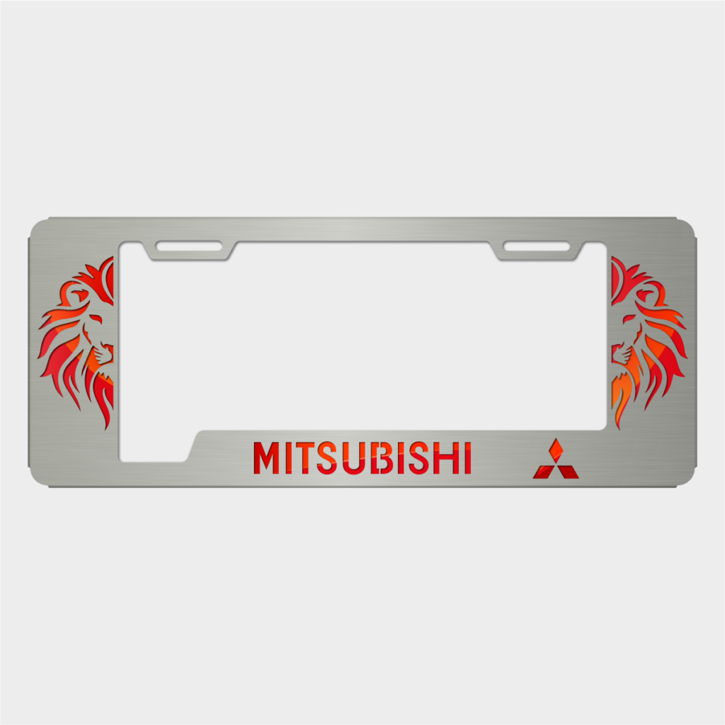 Portaplacas Mitsubishi León satinada