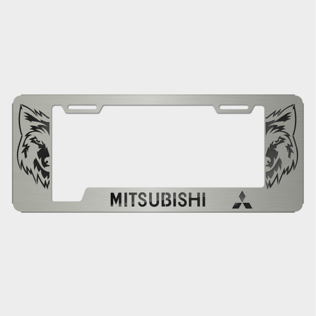 Portaplacas Mitsubishi Lobo satinada