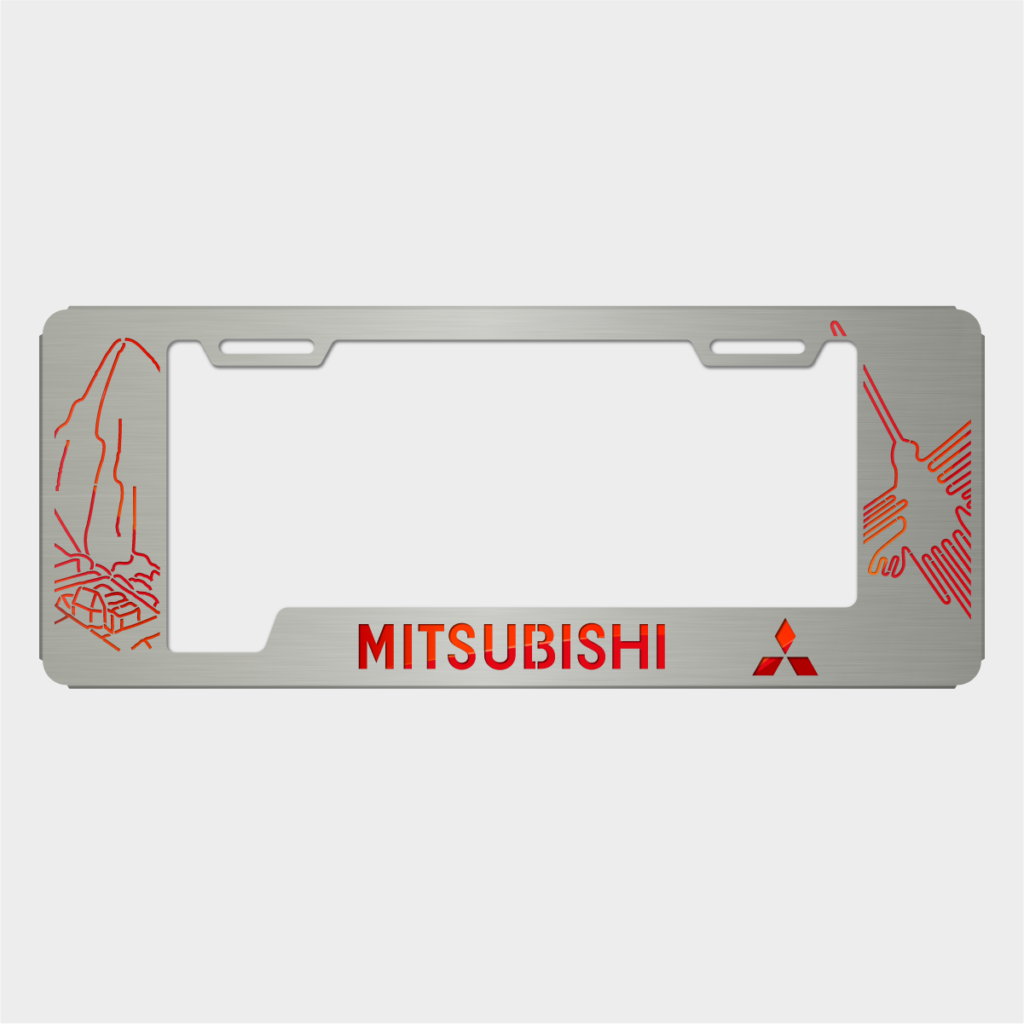 Portaplacas Mitsubishi Machu Picchu satinada