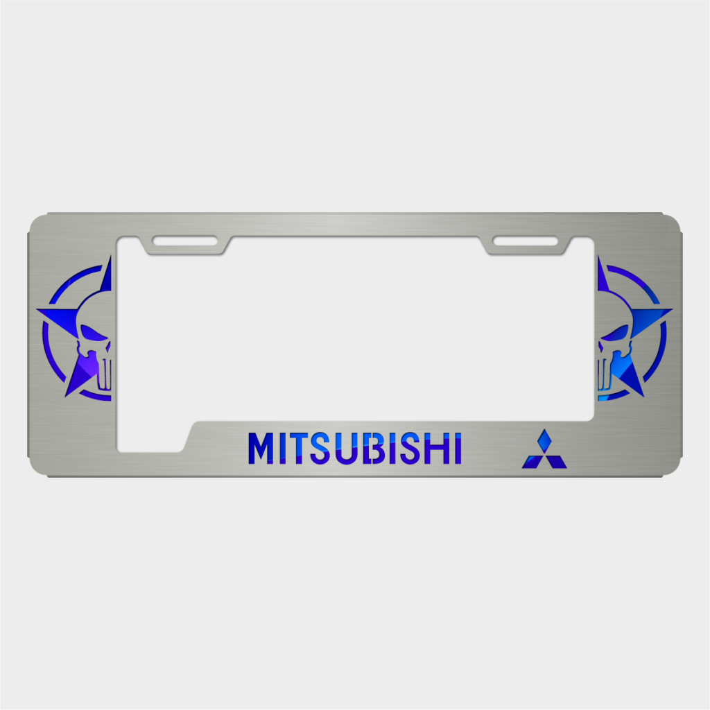 Portaplacas Mitsubishi Punisher satinada