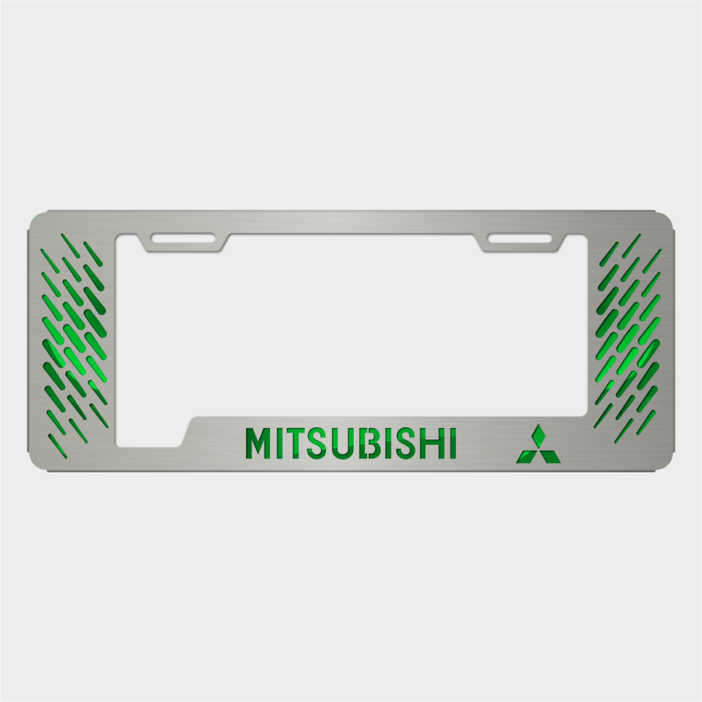 Portaplacas Mitsubishi Texturizado satinada