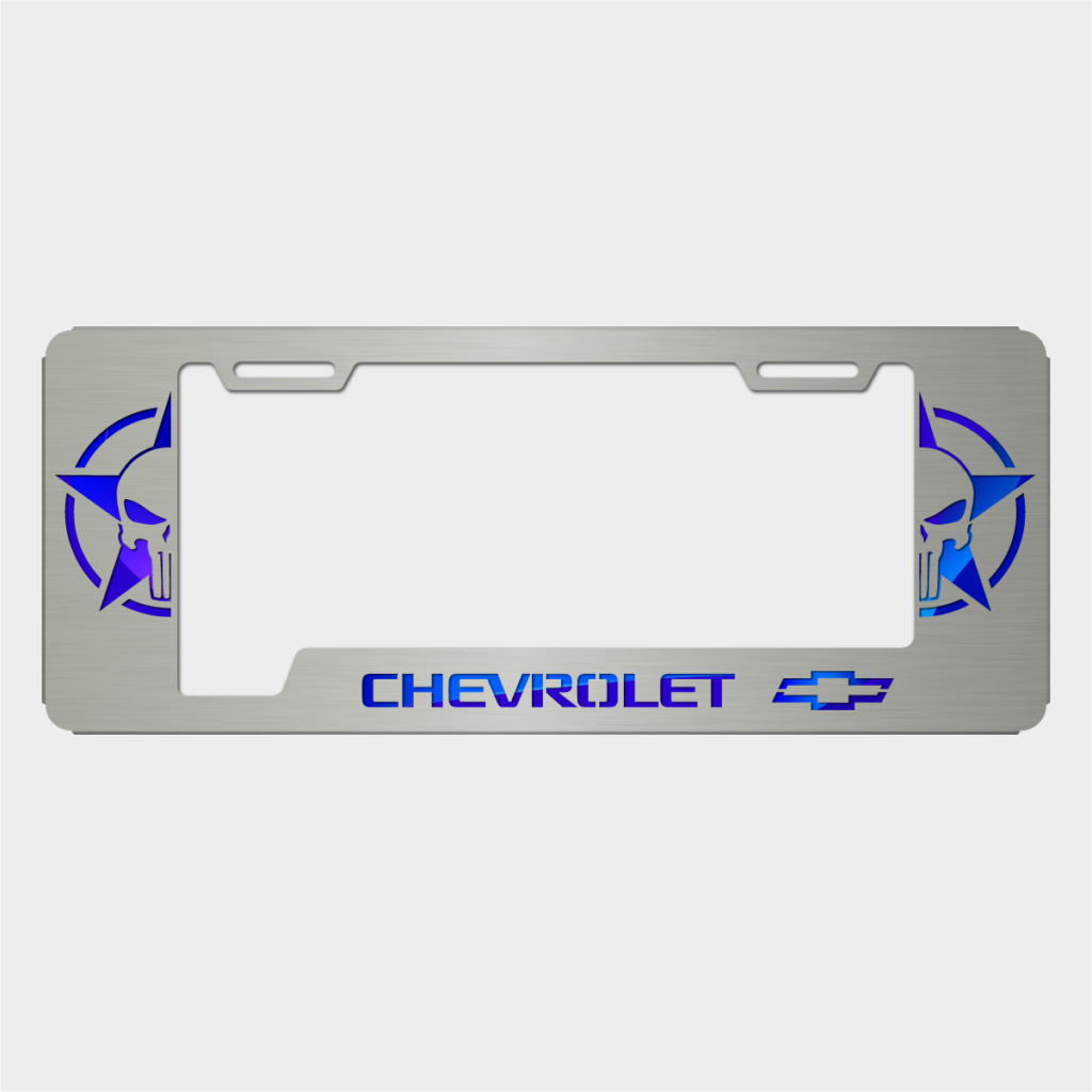 Portaplacas Chevrolet Punisher satinada