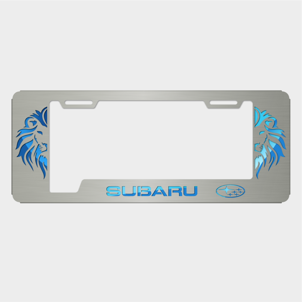 Portaplacas Subaru León satinada