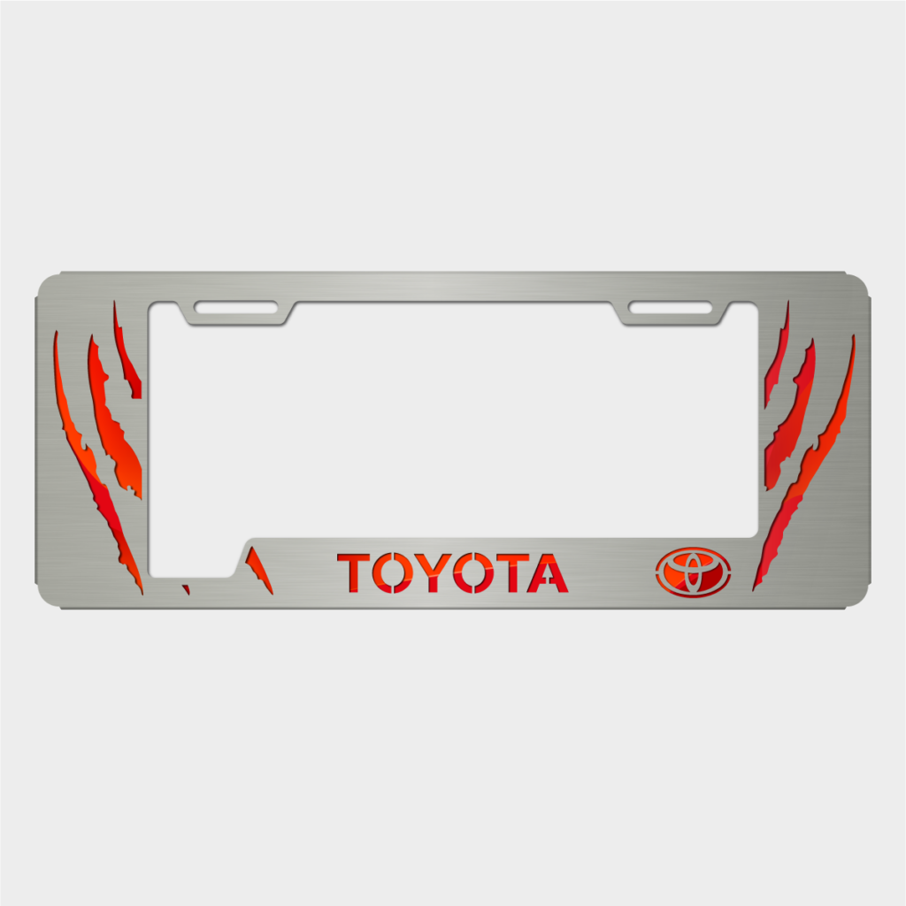 Portaplacas Toyota Garras satinada