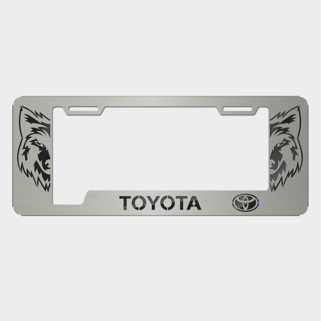 Portaplacas Toyota Lobo satinada