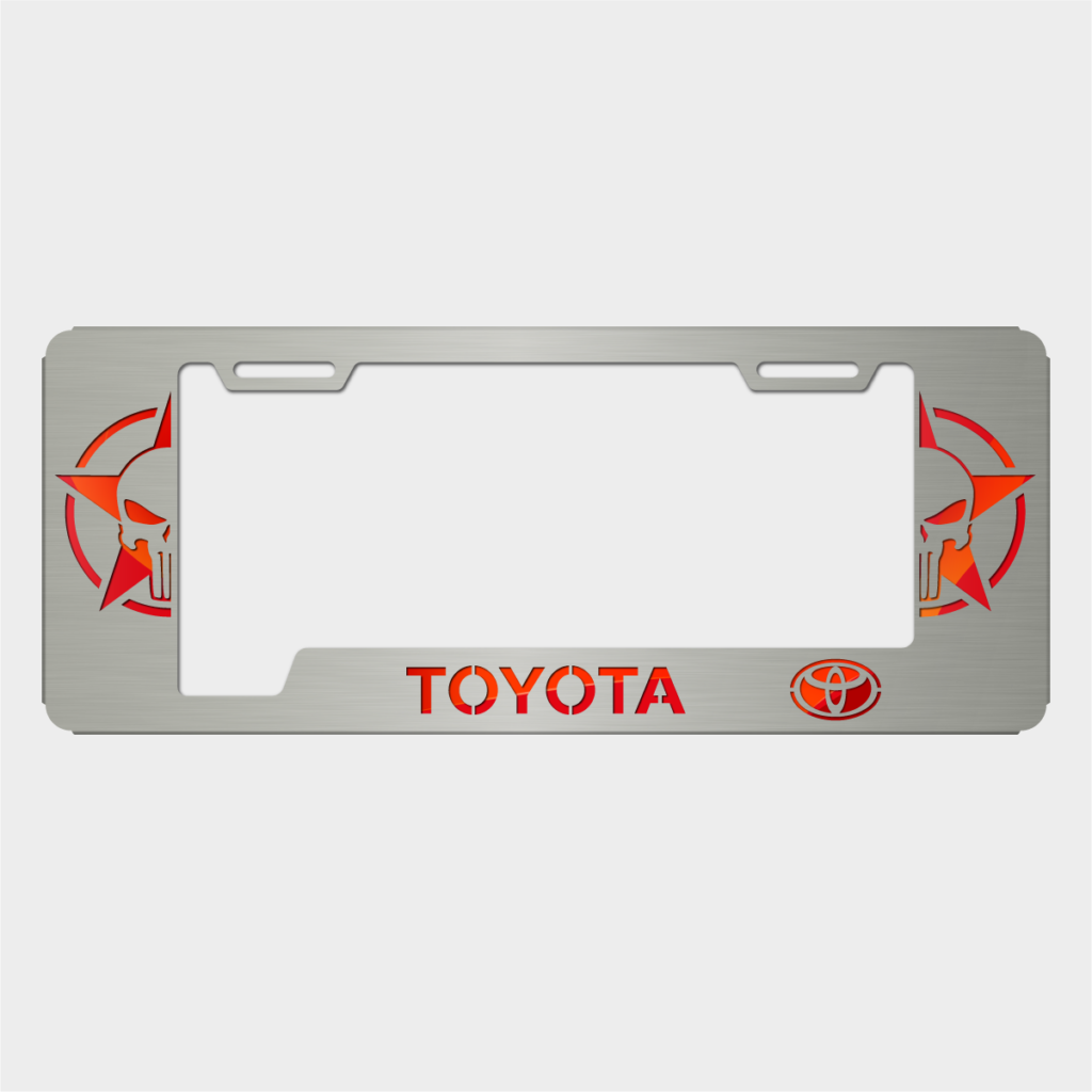 Portaplacas Toyota Punisher satinada
